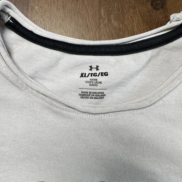 Under Armour Project Rock Shirt Womens XL Gray Cropped Training Boxy 1377441 - Picture 10 of 12
